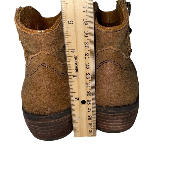 OTBT Women's Booties Size 8M Brown Leather Ankle Booties "Trek" Side Zip - Picture 10 of 11